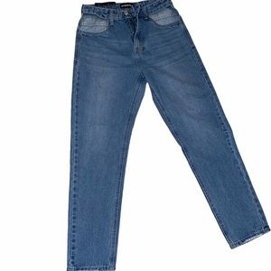Cut out pockets high waisted jeans